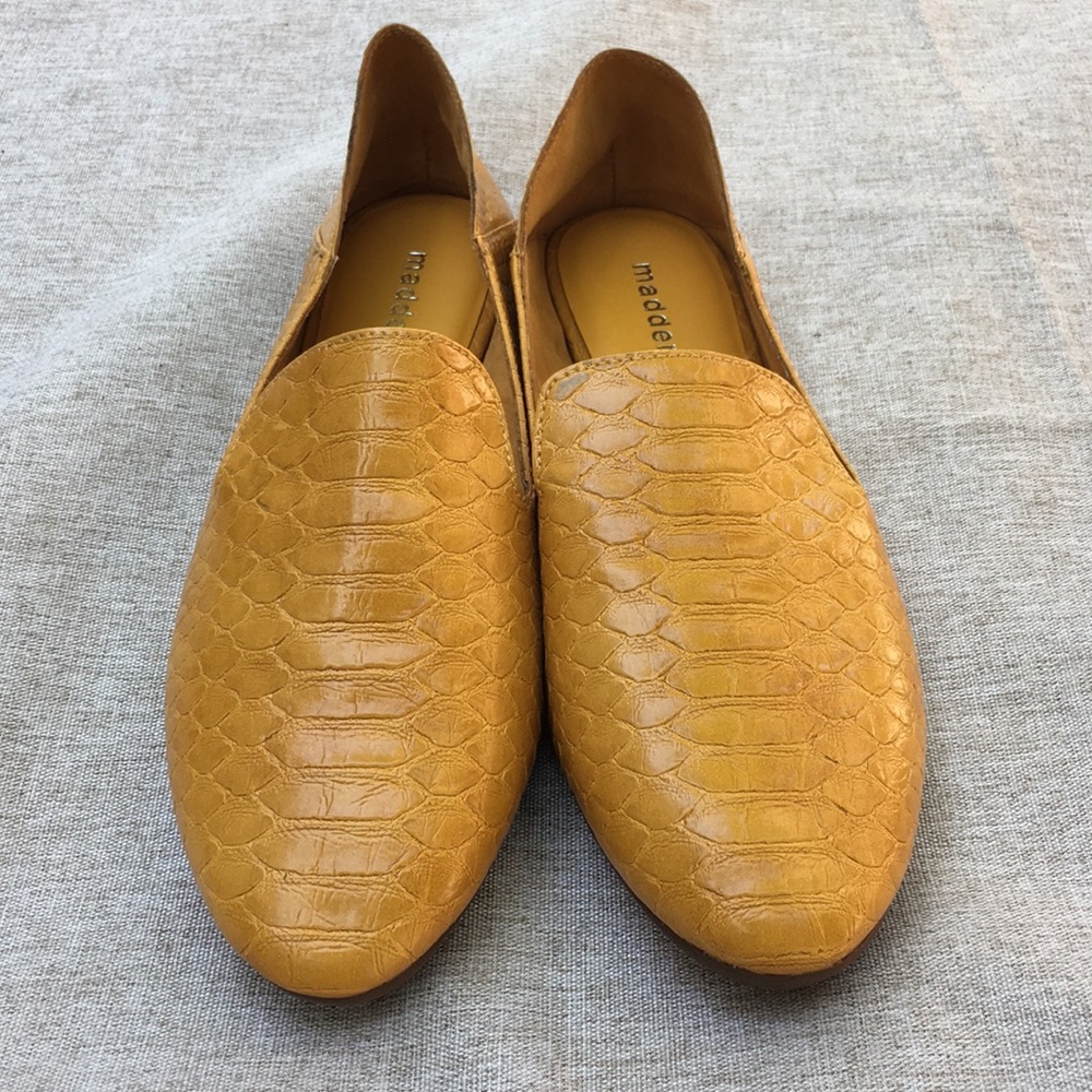 Dark Yellow Madden Girl Faux Crocodile Skin Shoes